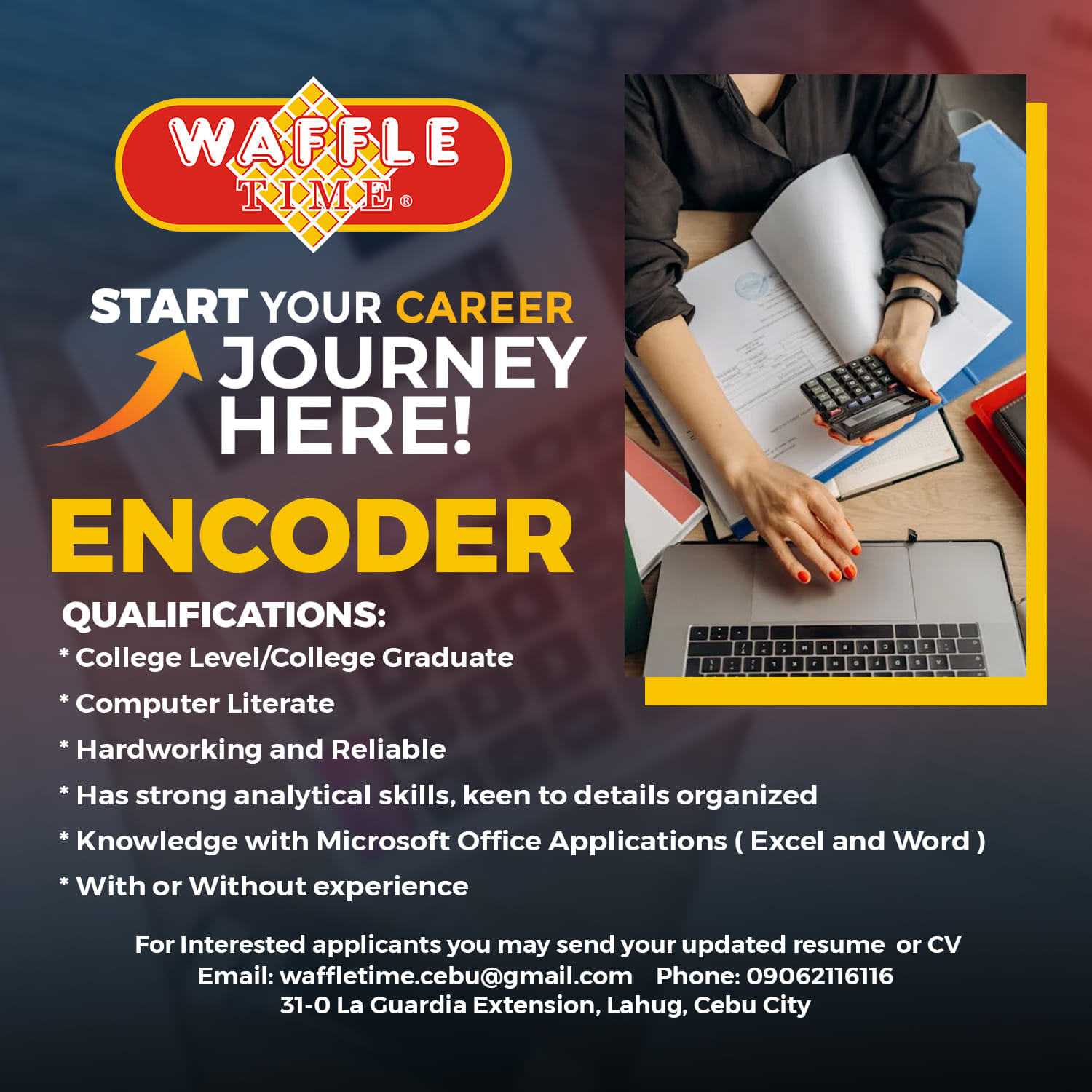 URGENT HIRING‼️‼️‼️

Encoder
WAFFLE TIME image