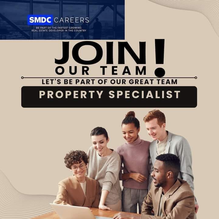 URGENT HIRING - PROPERTY SPECIALIST -
JOIN SMDC and be part of the country's leading real estate developer! image