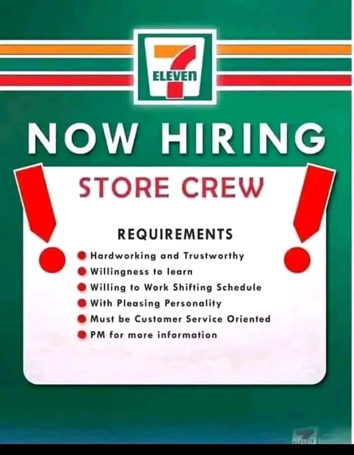 Urgent Hiring!
 Store Crew / Cashier / Helper image