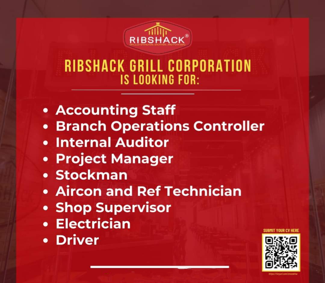 *Accounting Staff
*Branch Operations Controller
*Internal Audit
*Project Manager
*Stockman
*Aircon And Refrigeration Technician
*shop supervisor
*Electrician
* Driver image