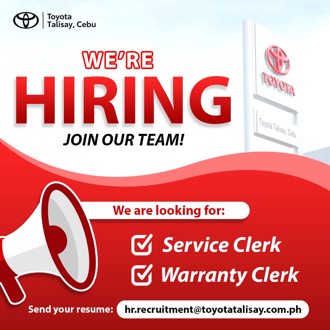 Toyota Talisay, Cebu job hiring image