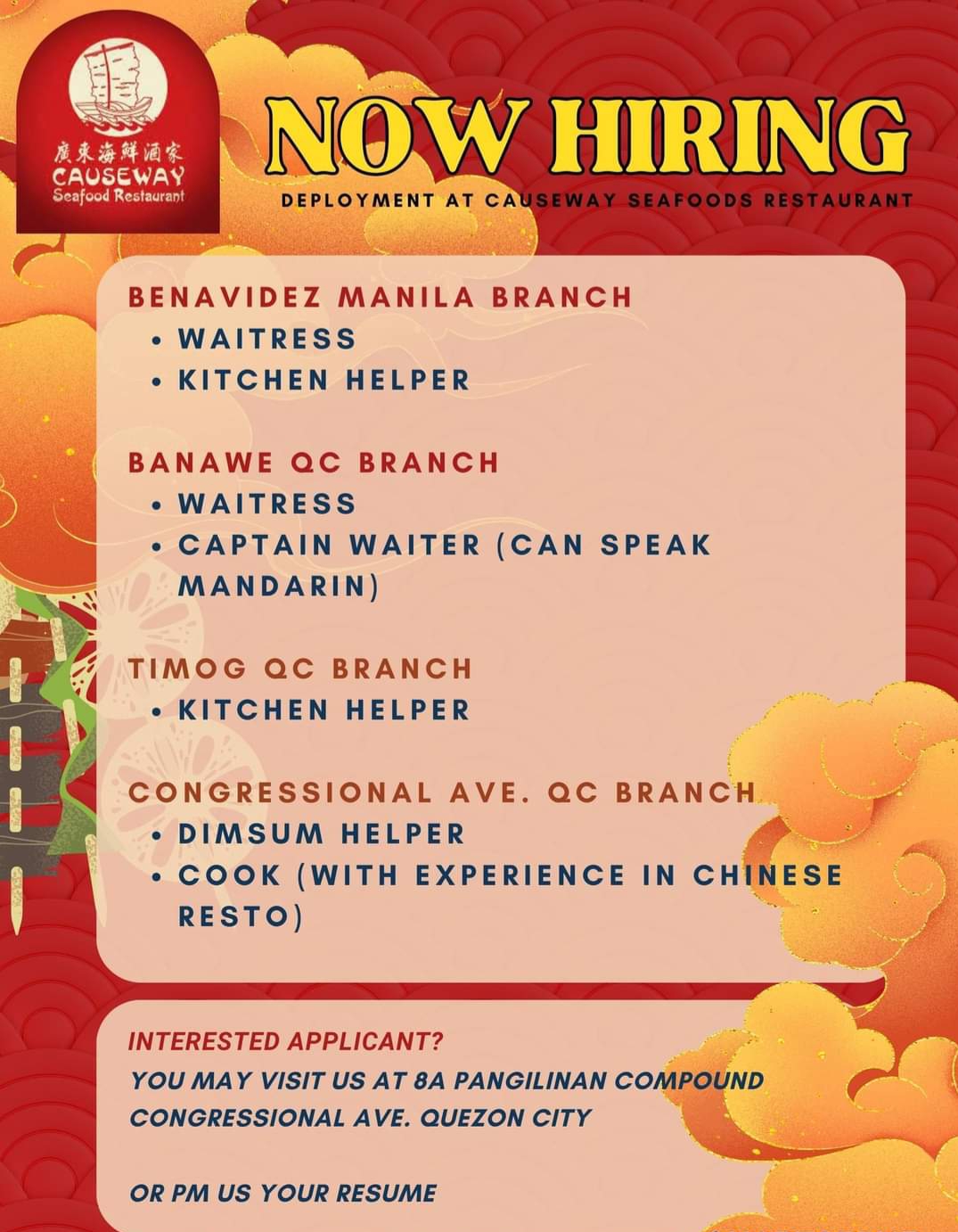 Causeway Restaurant job hiring image