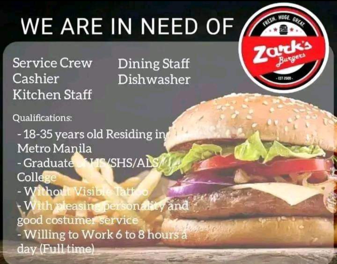 Zarks Burger job hiring image