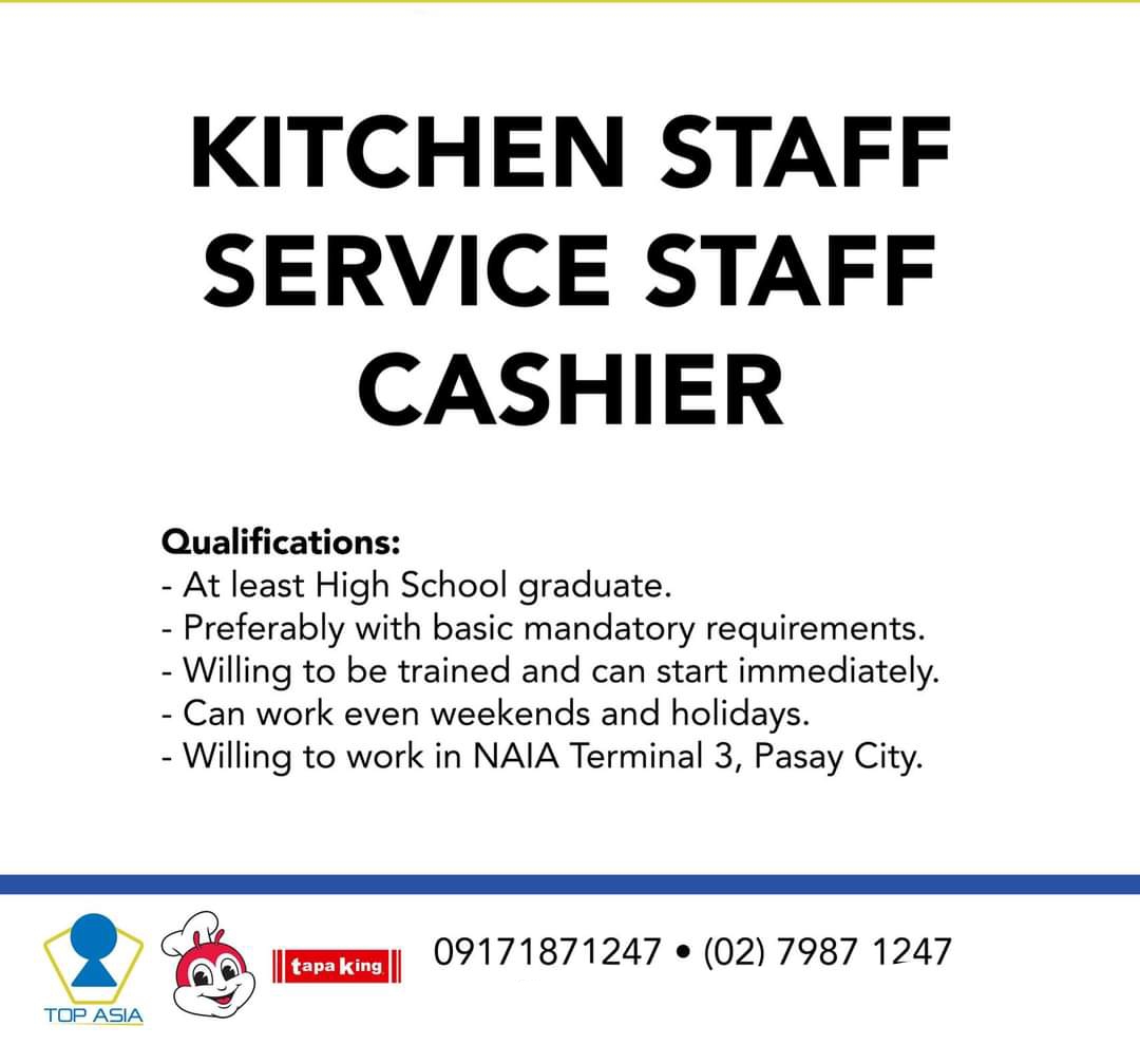 Kitchen Staff 
Cashier 
Service Crew image