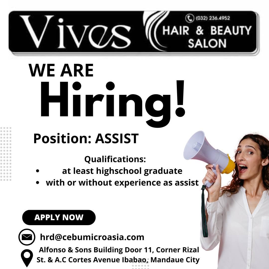WE ARE HIRING!
POSITION: ASSISTANT
image