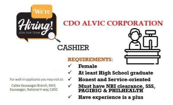 CDO Alvic Corporation - Kauswagan job hiring image