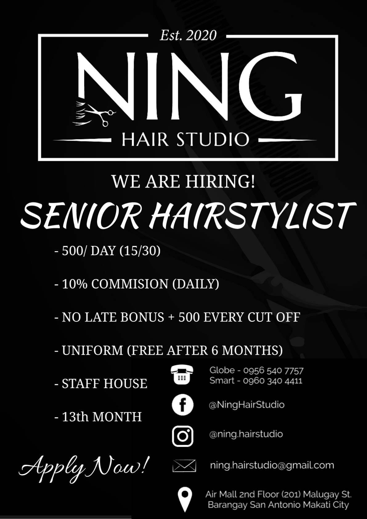 Ning Hair Studio - Makati job hiring image