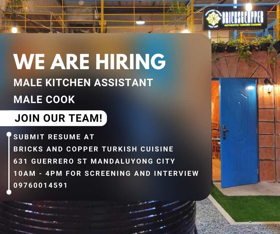 Bricks & Copper Turkish Cuisine - Balagtas job hiring image