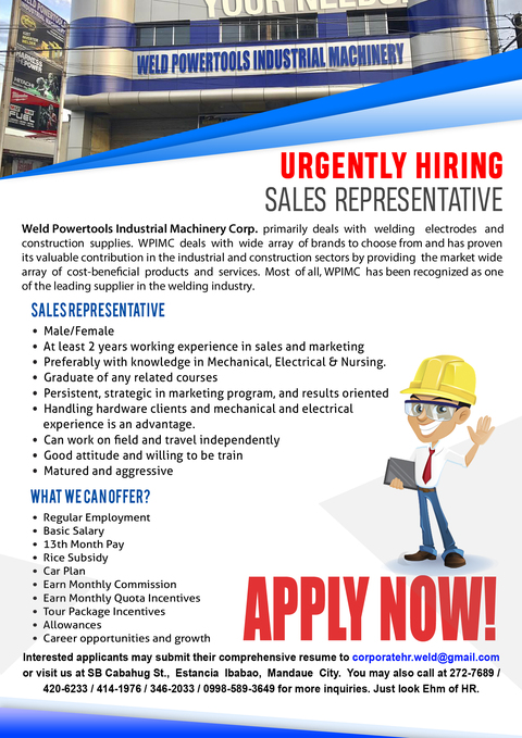 WELD POWERTOOLS INDUSTRIAL MACHINERY CORPORATION job hiring image