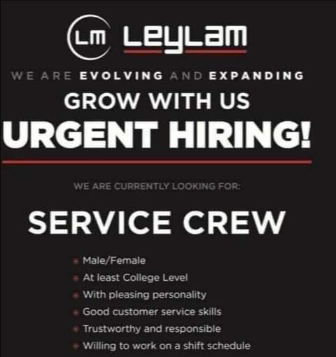 SERVICE CREW
(Consolacion, Mandaue & Lapu-lapu Area) image