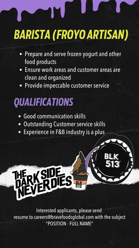 BLK 513 (Yogurt) job hiring image