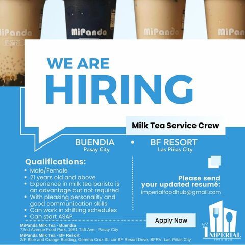 MiPanda Milk Tea - Buendia job hiring image