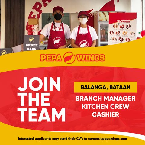 Pepa Wings - Balanga Bataan Branch job hiring image