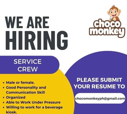 Choco Monkey job hiring image