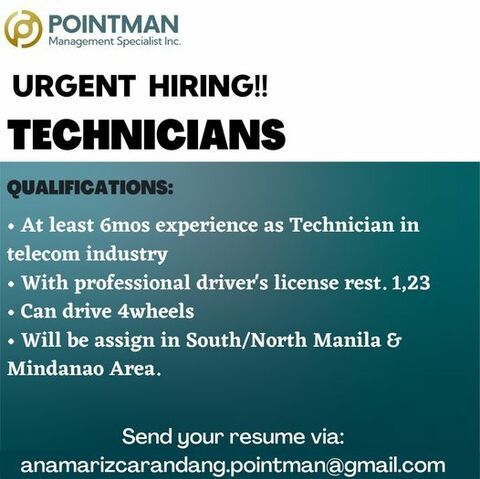 Pointman Management Specialist, Inc. job hiring image