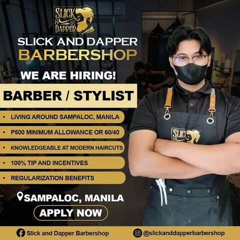 Slick and Dapper Barbershop - Sampaloc Manila job hiring image