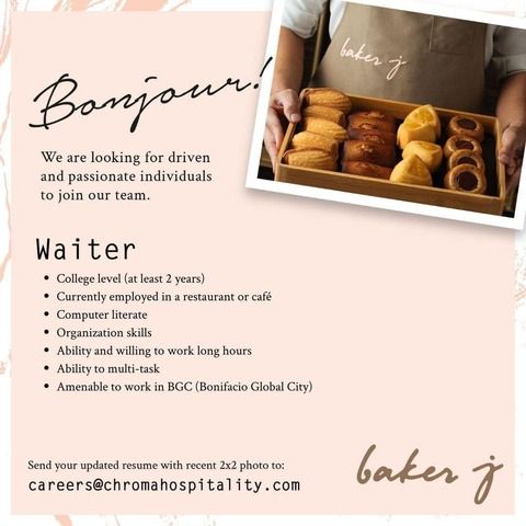 Baker J - BGC job hiring image