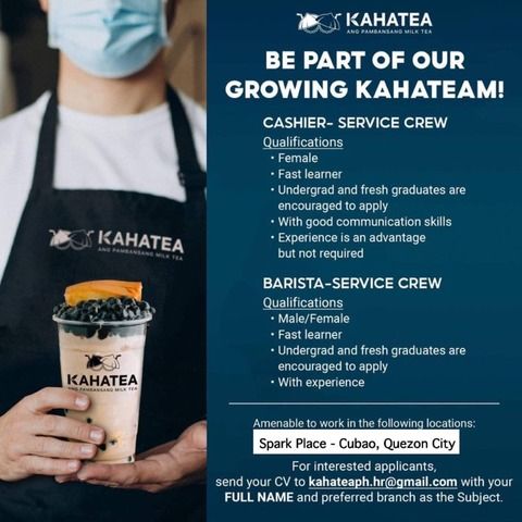 Kahatea - Cubao Branch job hiring image