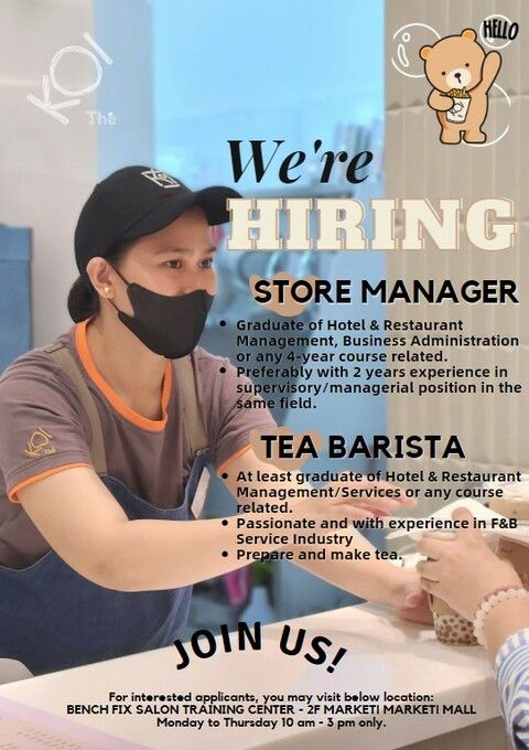 KOI Thé - BGC job hiring image