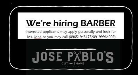 Jose Pablo’s Cut N Shave job hiring image