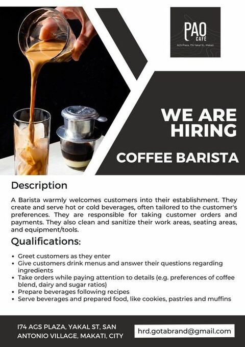 Pao Cafe - Makati job hiring image