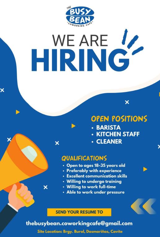 The Busy Bean Cafe - Dasmariñas job hiring image