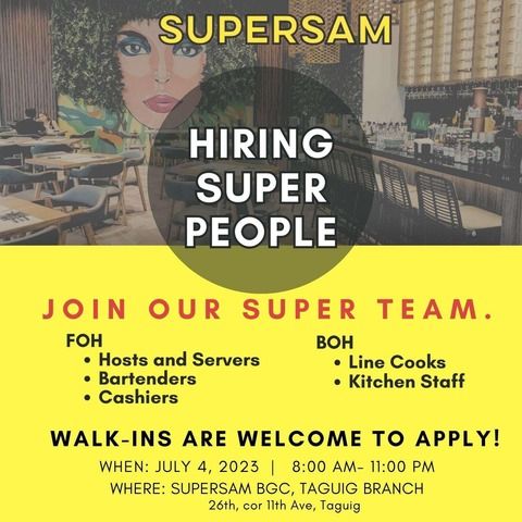 Supersam BGC job hiring image