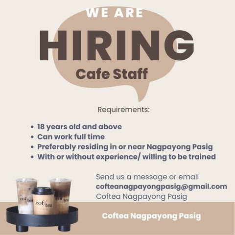 Coftea Pinagbuhatan - Pasig job hiring image