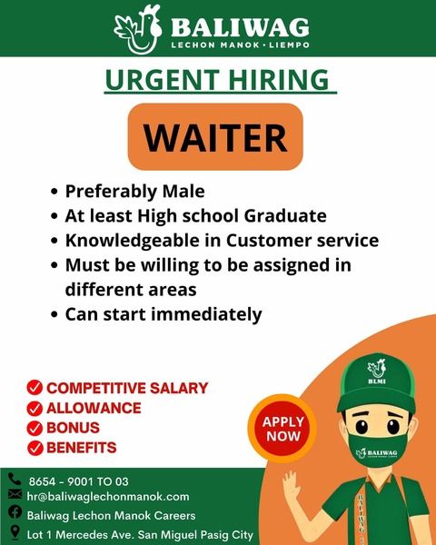 Baliwag Lechom Manok - Pasig job hiring image