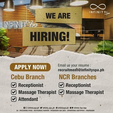 Infinity Spa - Pasig job hiring image