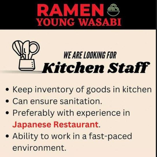 Ramen Young Wasabi - Dasmarinas job hiring image