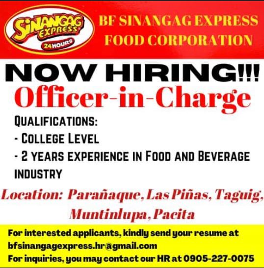 BF Sinangag Express - Parañaque job hiring image