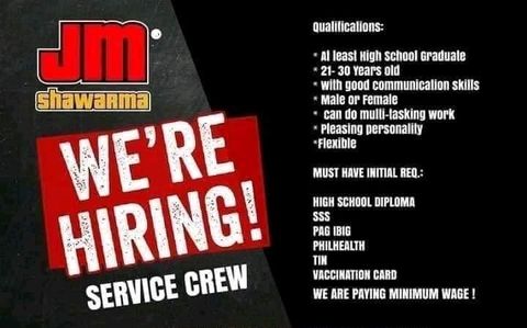 JM SHAWARMA BUTUAN job hiring image