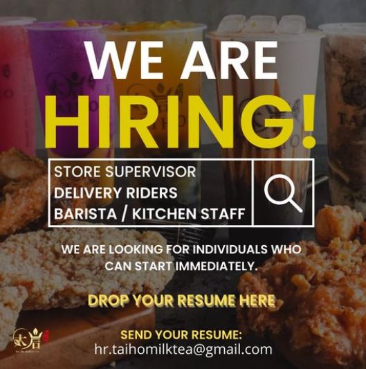 Tai Ho Milk Tea - Makati job hiring image