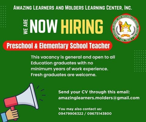 Amazing Learners and Molders Learning Center Inc. job hiring image