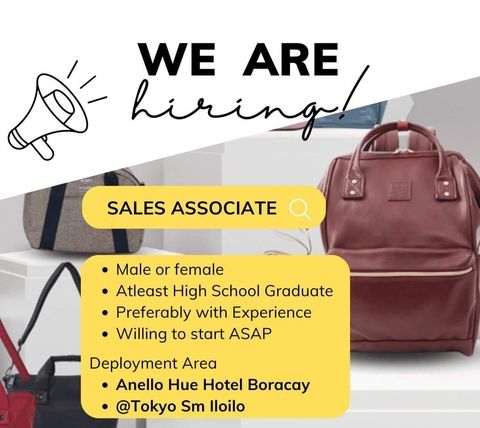 URGENT HIRING!  APPLY NOW!!
SALES ASSOCIATE image