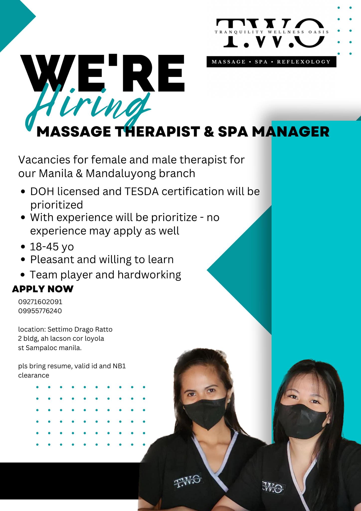 Tranquility Wellness Oasis Spa - Mandaluyong job hiring image