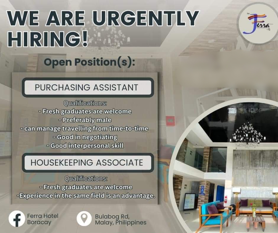 Ferra Hotel Boracay job hiring image