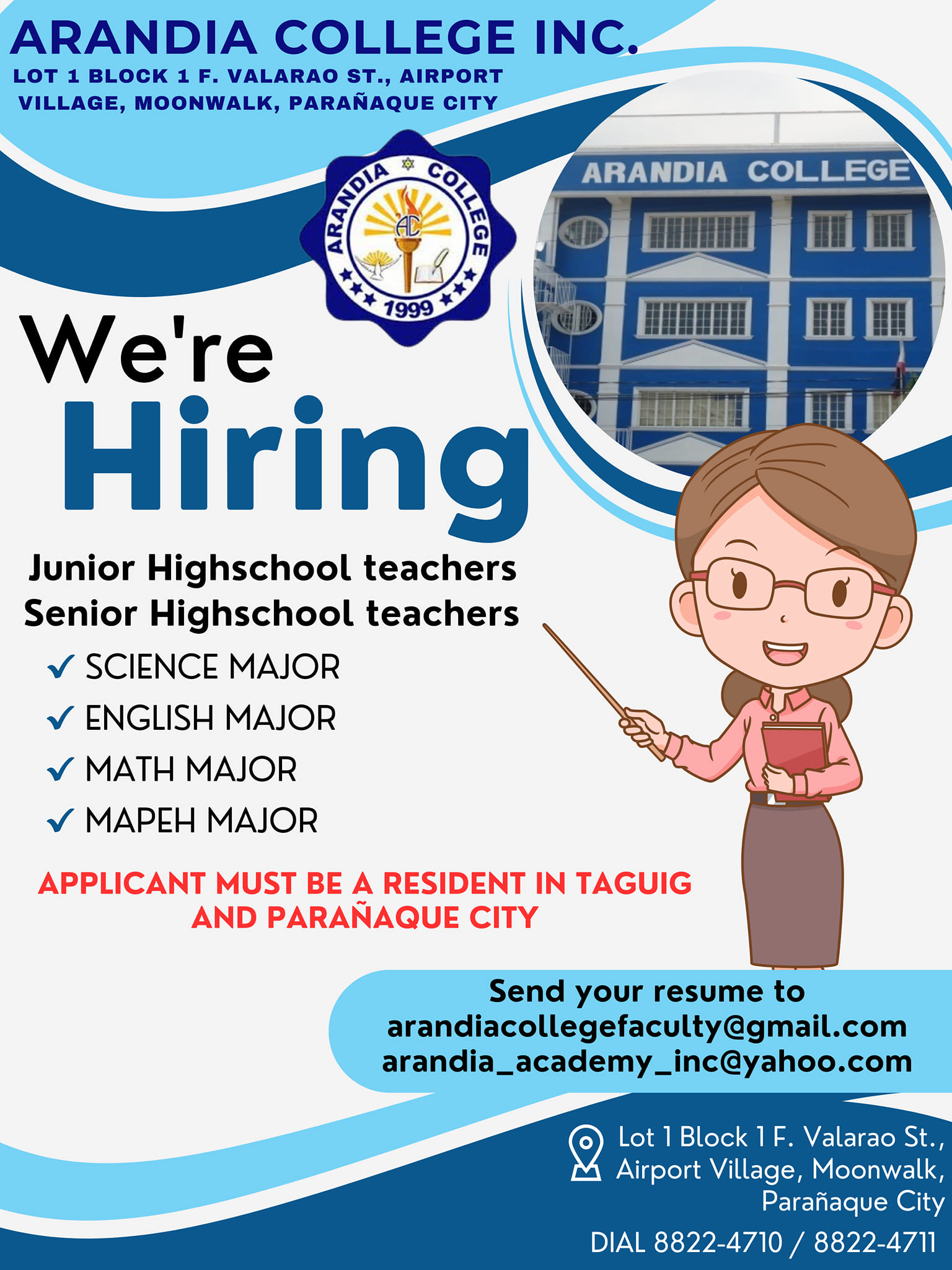 Arandia College Inc - Parañaque job hiring image