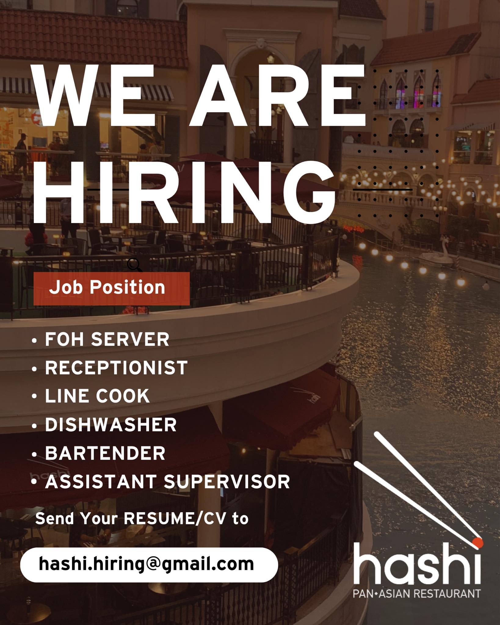 Hashi Pan-Asian Restaurant - Venice job hiring image