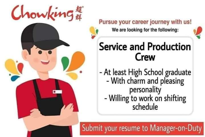 Chowking- Kalibo job hiring image