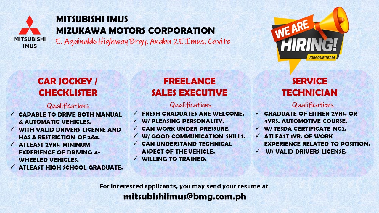 Mitsubishi - Imus job hiring image