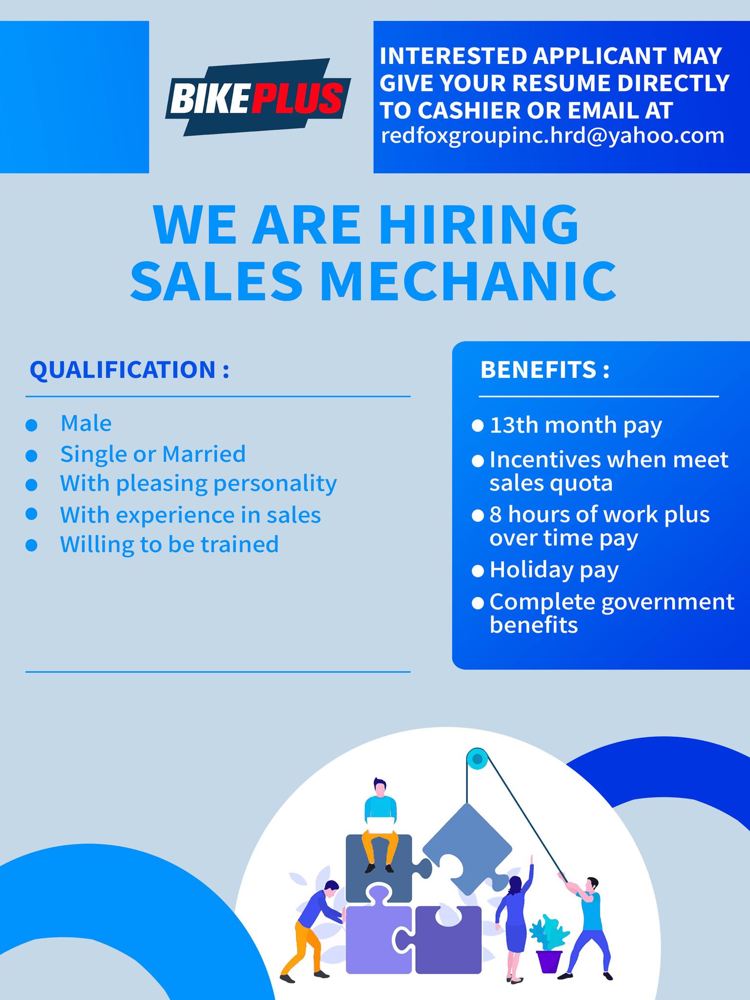 Bike Plus - SM Dasmarinas job hiring image