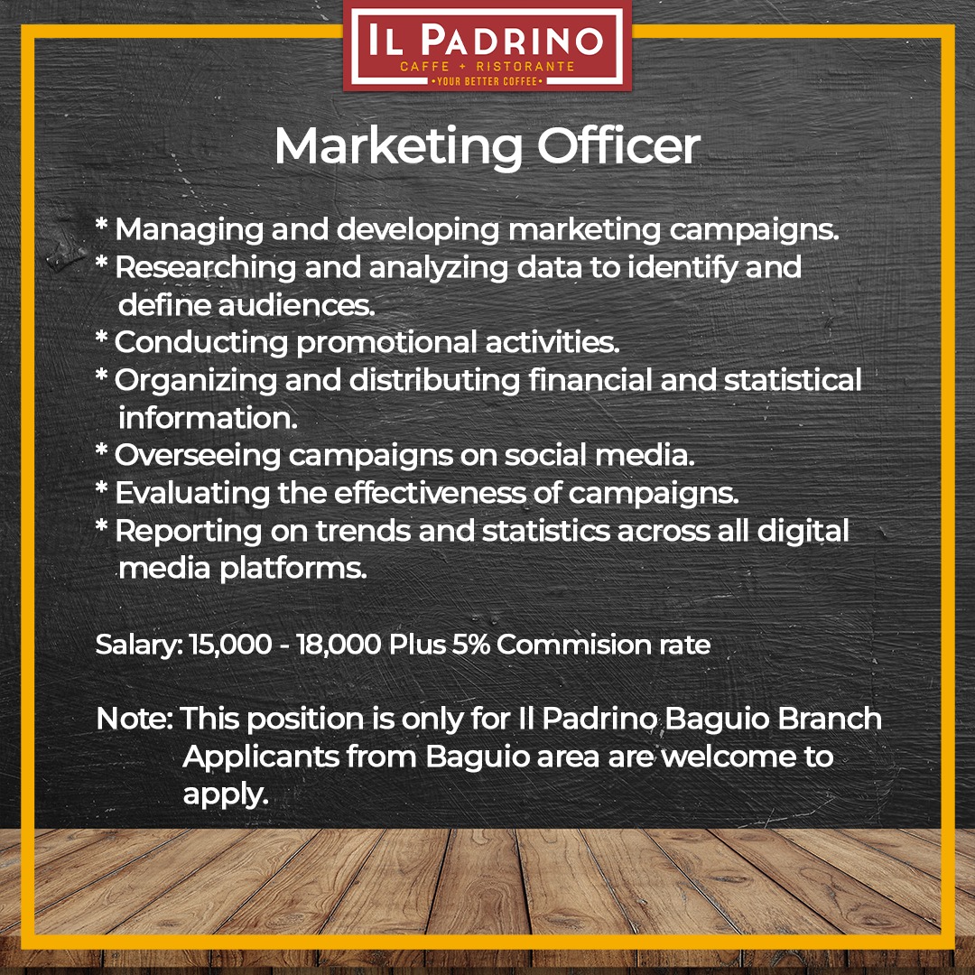 Il Padrino Cafe - Baguio job hiring image