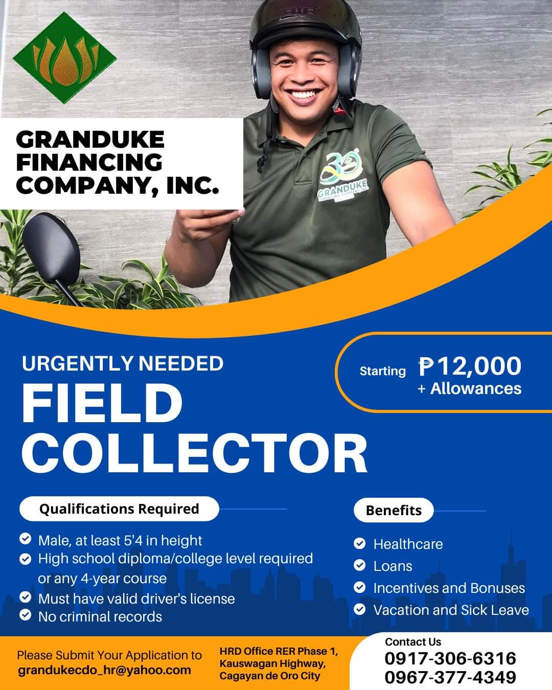 *Field Marketing Officer
* Field Collector
*Accounting Clerk image