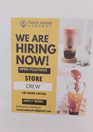 Tiger Sugar - SM Grand Central job hiring image