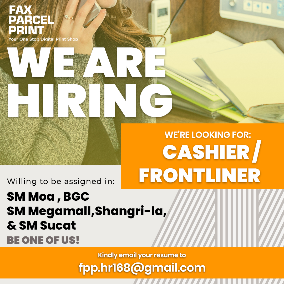 Fax Parcel Print - SM MOA job hiring image