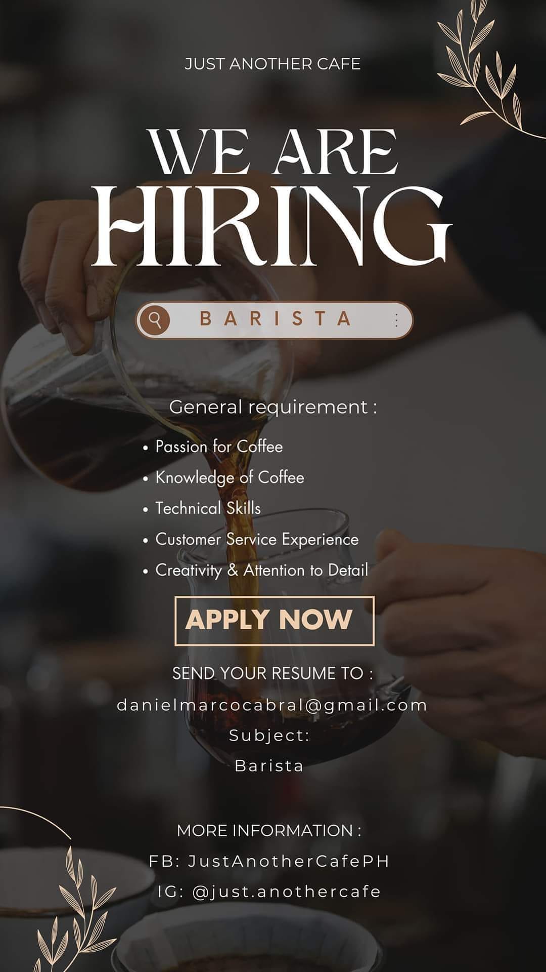 Just Another Cafe - Pasig job hiring image