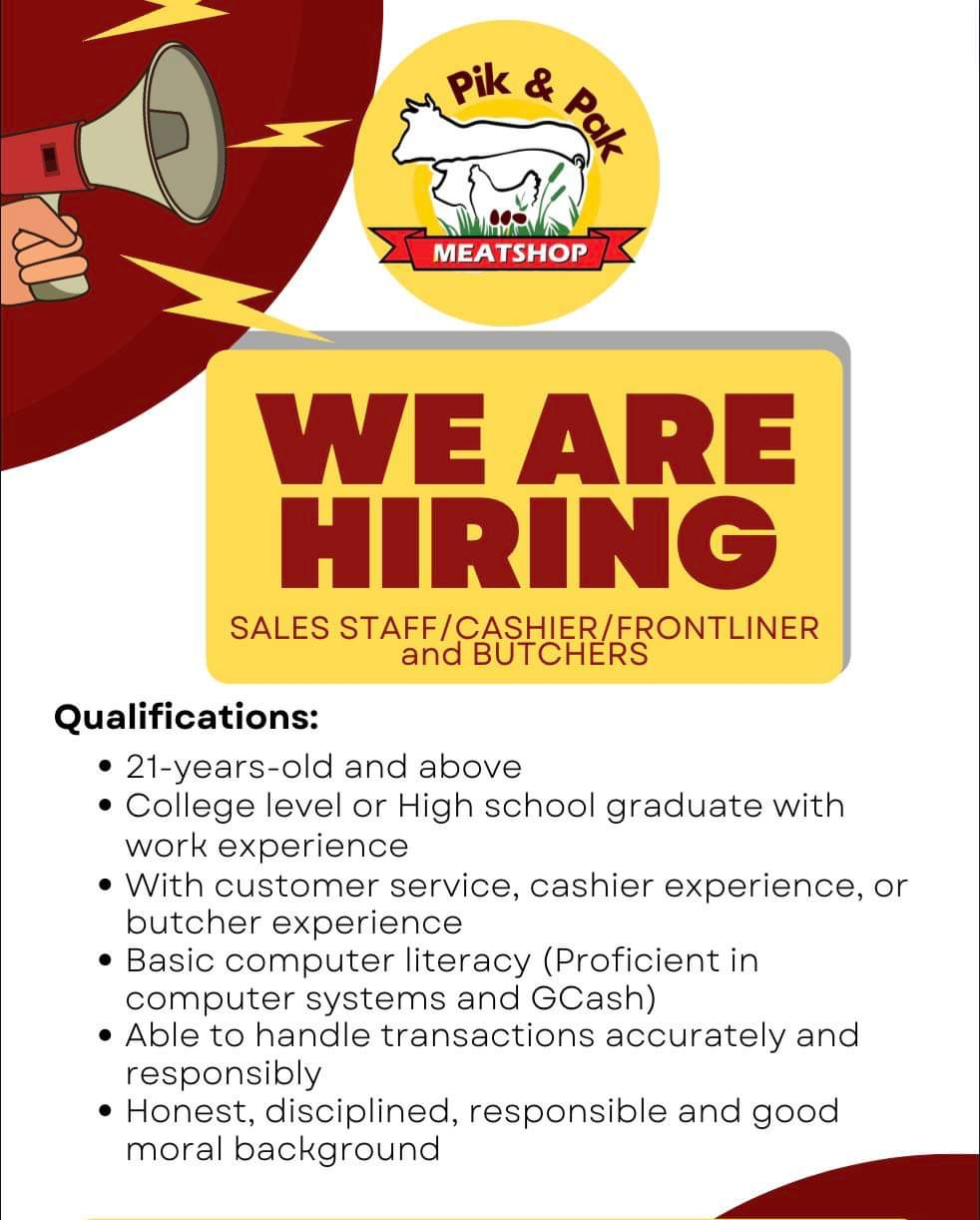 *Sales Staff
*Cashier
*Frontline
*Butcher image