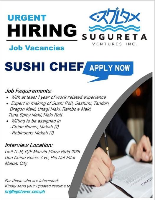 Sugureta Ventures Inc - Makati job hiring image